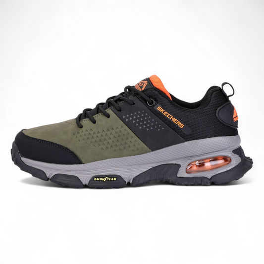 Skechers Men Solid Goodyear Sole Lace-Up shoes HE - in Black×green