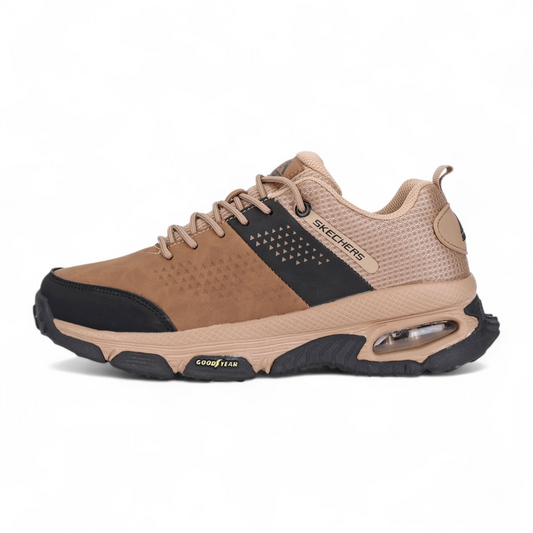 Skechers Men Solid Goodyear Sole Lace-Up shoes HE - in Beige