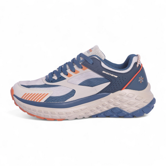 Skechers Mens Monster EVO Natural Multi color Casual Lace Up Shoe VO - in Beige×blue