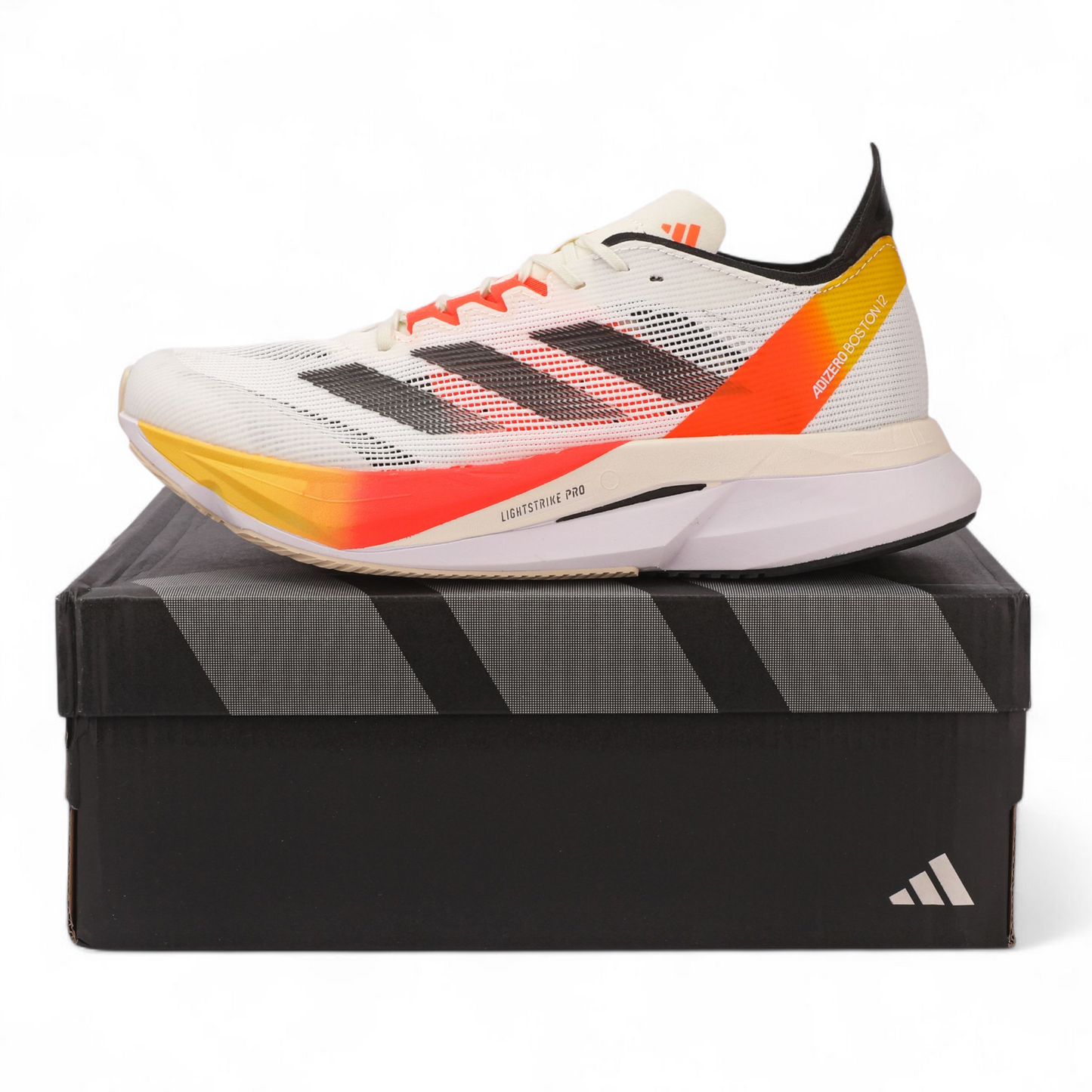 Adidas Adizero Boston 12 - Performance Running Shoes - TON - in White×orange